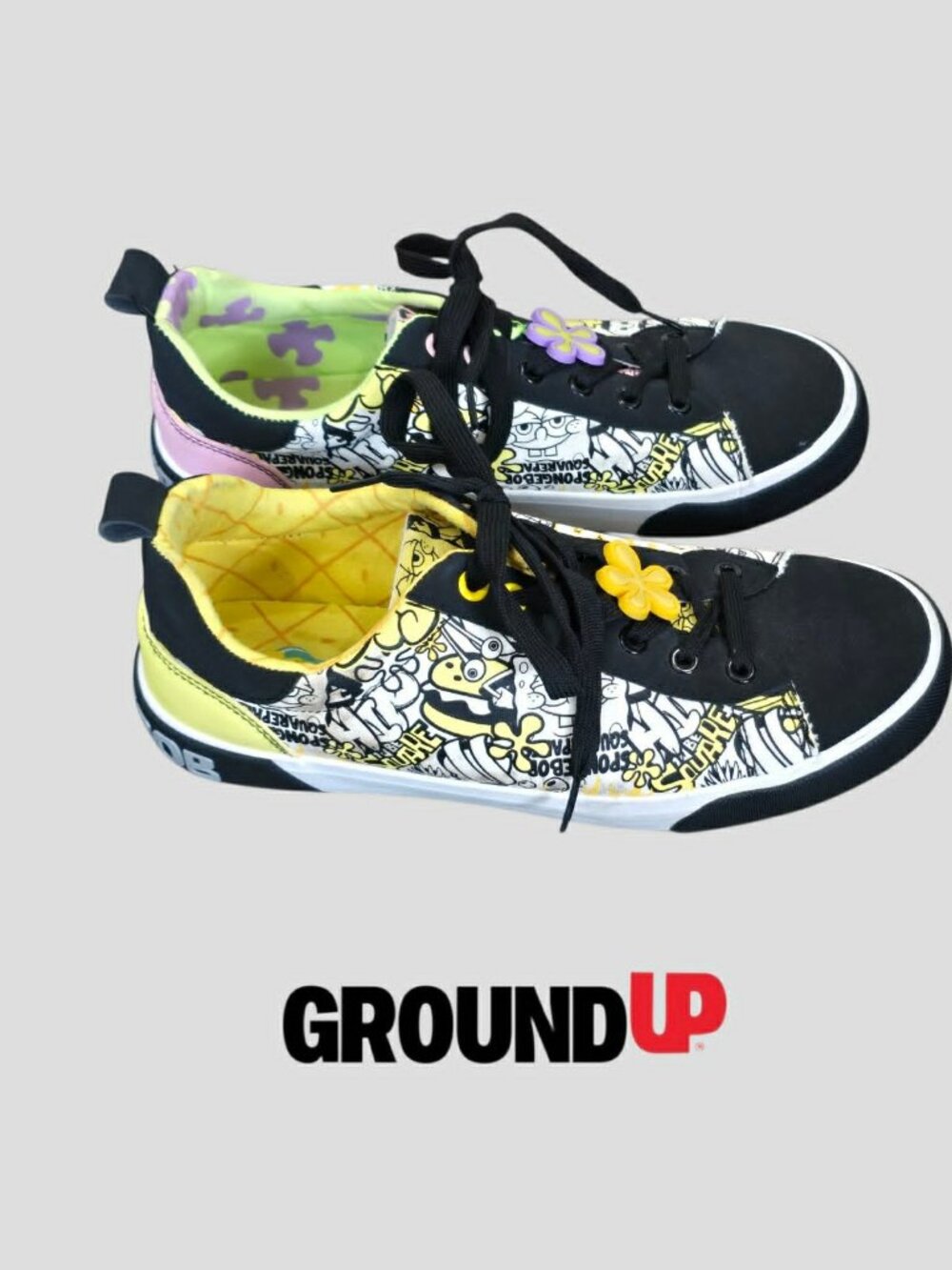 Ground Up Spongebob Square Pants Sneakers Lace Up Shoes Mens 8.5